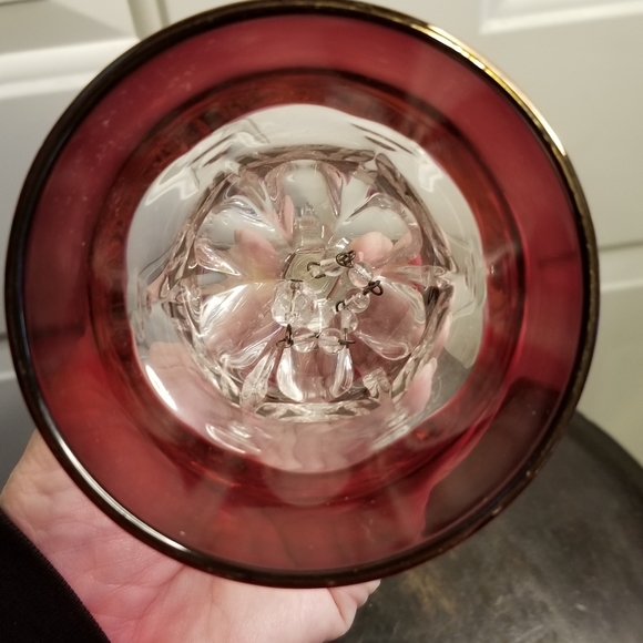 Beautiful Vintage Cut Ruby Glass Crystal Bell - Picture 8 of 10